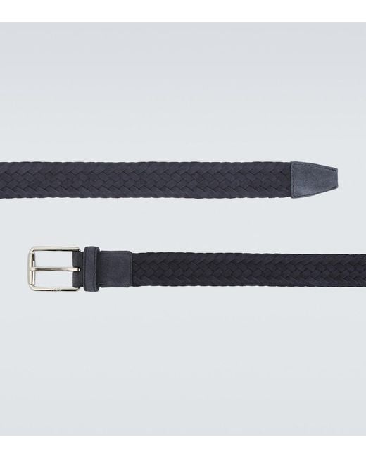 Tod's Blue Braided Suede Belt for men