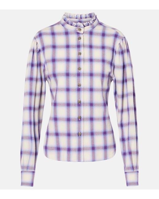 Isabel Marant Purple Checked Cotton Shirt