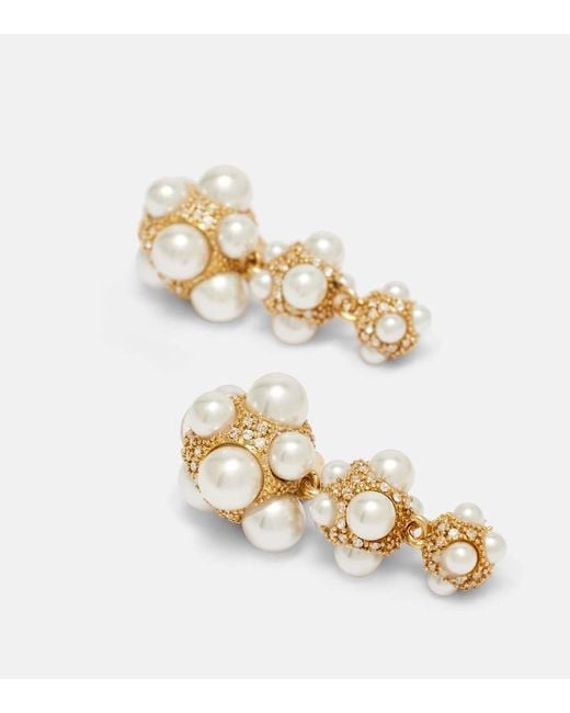 Oscar de la Renta Metallic Embellished Clip-On Earrings