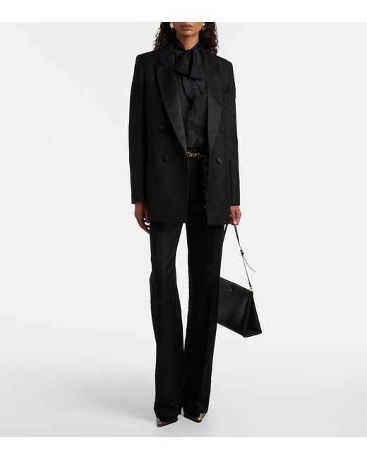Etro Black Paisley Tie-Neck Blouse