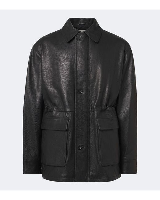 Arma Black Mavis Leather Jacket for men