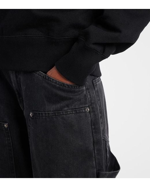 Isabel Marant Black Moby Logo Cotton-Blend Fleece Sweatshirt