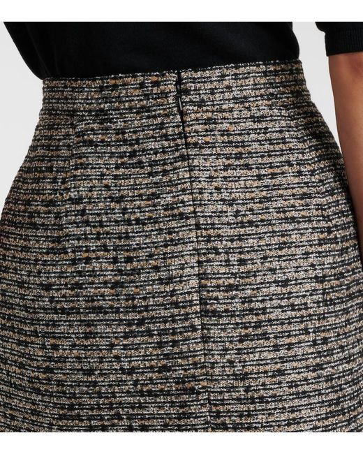 Max Mara Gray Fumetto Tweed Midi Skirt