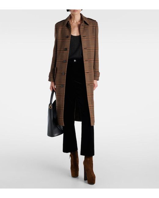 Saint Laurent Brown Nico 155 Suede Platform Ankle Boots