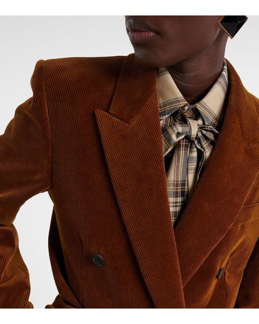 Saint Laurent Brown Blazer Aus Baumwoll-Cord