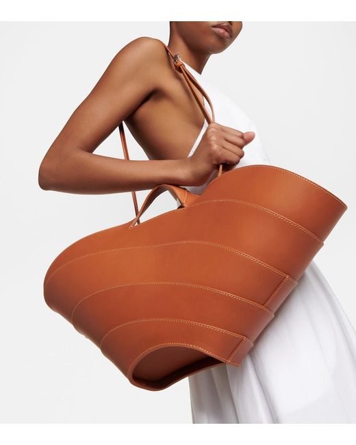 Alaïa Brown Alaia Khaima Medium Leather Tote Bag