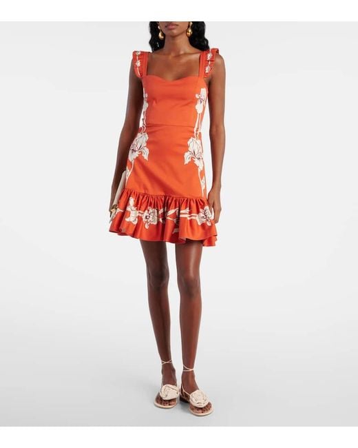 LaDoubleJ Red Gingerbread Cotton-Blend Minidress