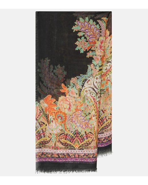 Etro Multicolor Bedruckter Schal aus Satin