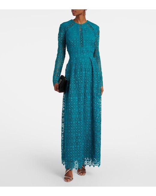 Elie Saab Blue Macrame Gown