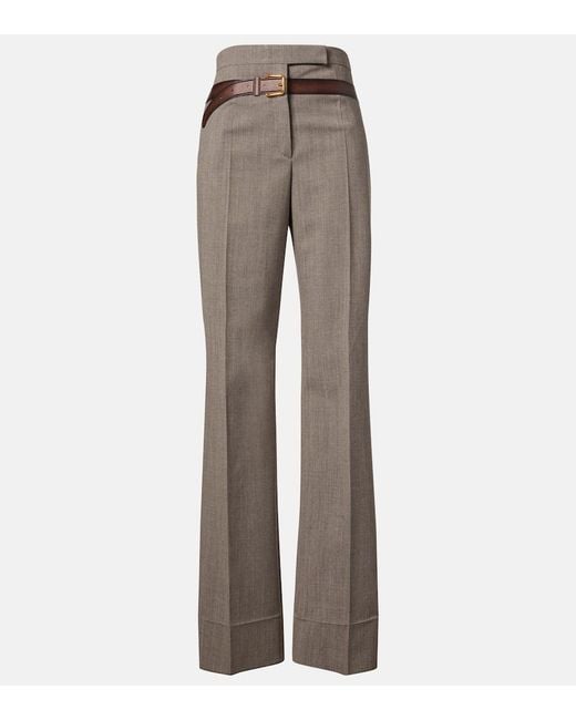 Prada Gray Trompe L'Oil Straight Pants