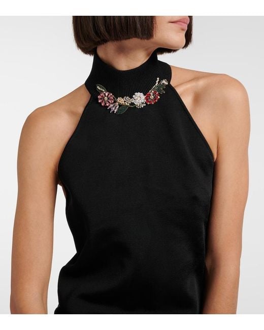 Givenchy Black Embellished Halterneck Top