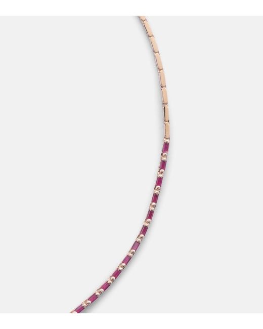 Suzanne Kalan Natural 18Kt Rose Necklace With Rubies