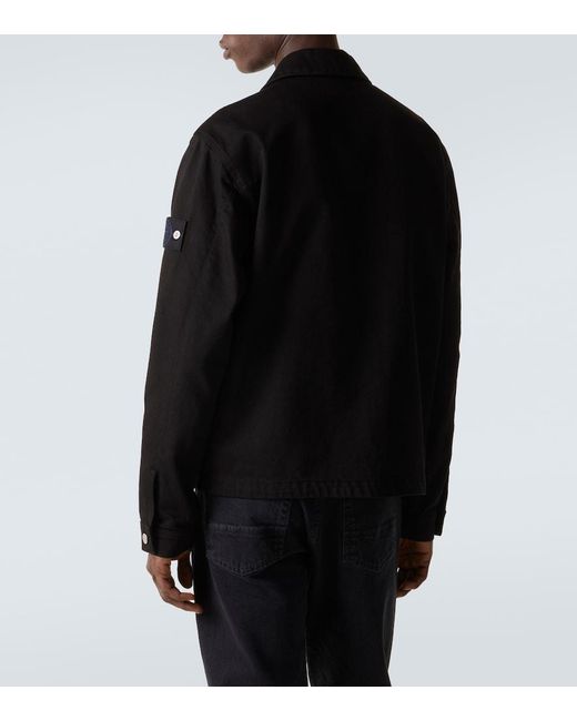 Stone Island Black Compass Denim Overshirt for men