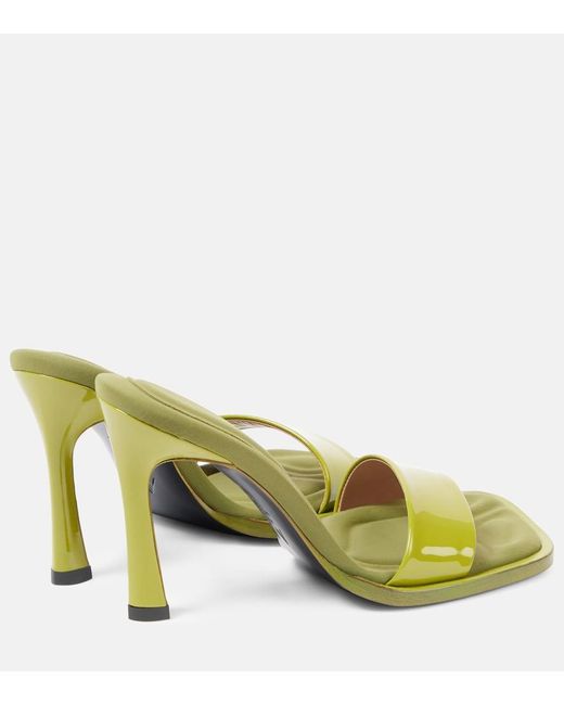The Attico Green Mia 95 Patent Leather Mules