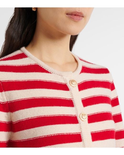 Jardin Des Orangers Red Wool And Cashmere Cardigan