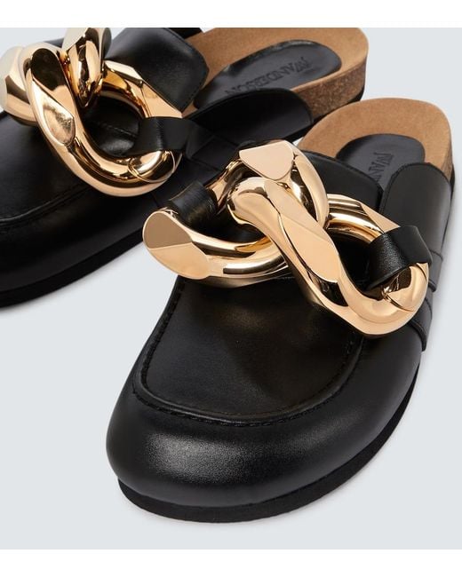 J.W. Anderson Black Curb Chain Mules for men