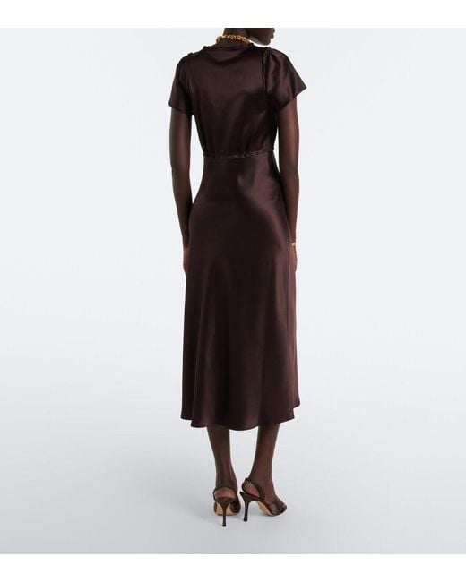 Dorothee Schumacher Black Shiny Statement Satin Midi Dress
