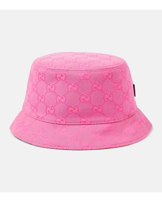 Cappello da pescatore in canvas GG di Gucci in Pink