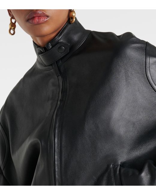 Acne Black Logo Leather Jacket