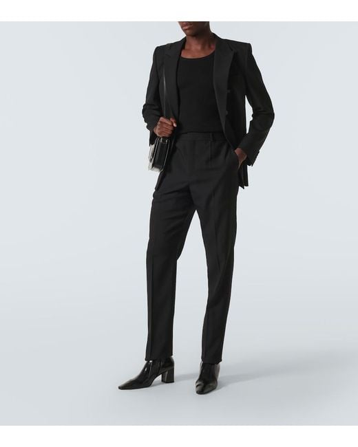 Saint Laurent Black High-Rise Straight Pants for men