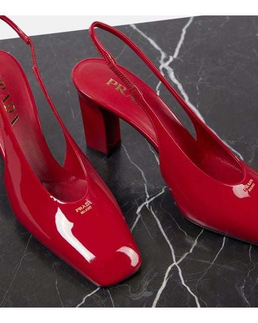 Salones Destalonados 85 De Charol Prada de color Red