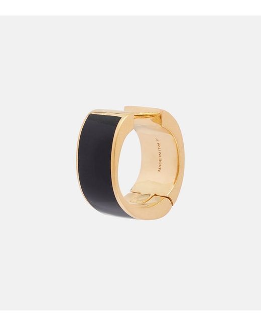 Totême White Signature Enamel-Plated Hoop Earrings