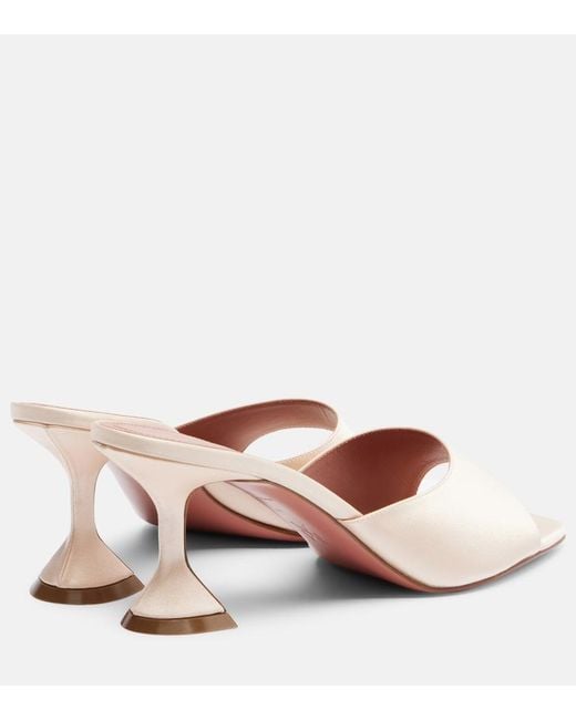 AMINA MUADDI Pink Lupita Satin Mules
