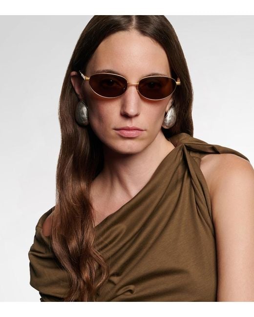 Jacquemus Brown Oval Sunglasses