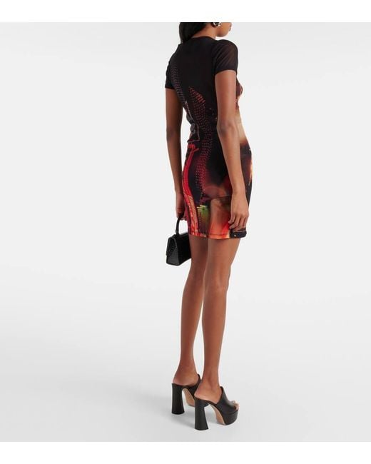Vestido Corto Pigalle De Malla Estampado Jean Paul Gaultier de color Multicolor