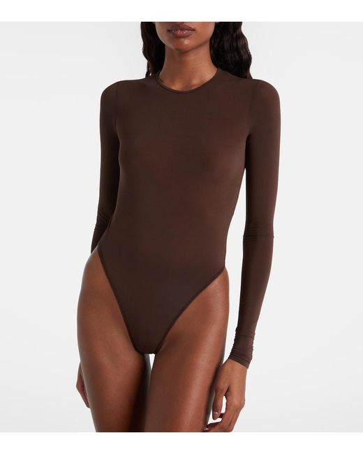 Wardrobe NYC Brown Sheer Bodysuit