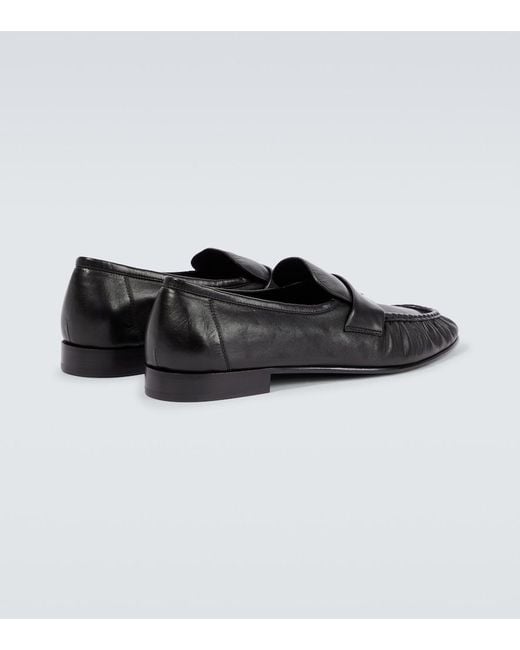 The Row Black Soft-Leather Loafers for men