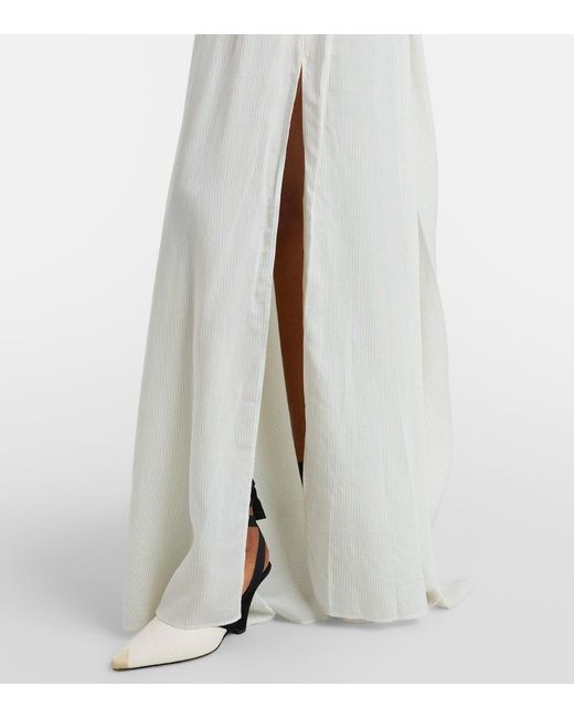 Patou White Striped Maxi Dress