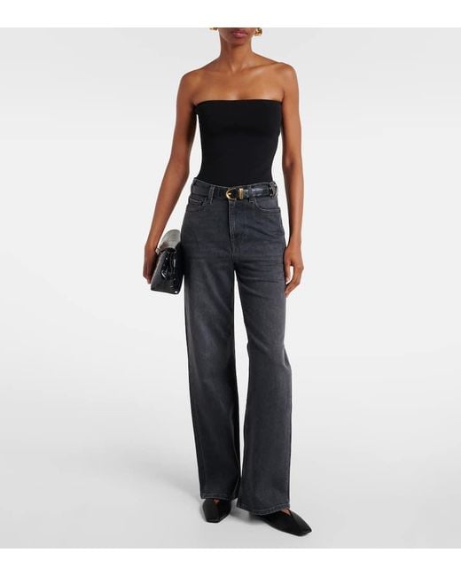 AG Jeans Blue New Baggy Mid-Rise Wide-Leg Jeans