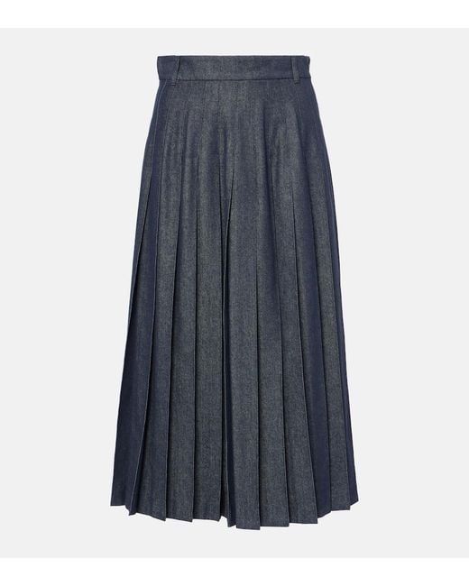 Max Mara Blue Midirock Vale Aus Denim