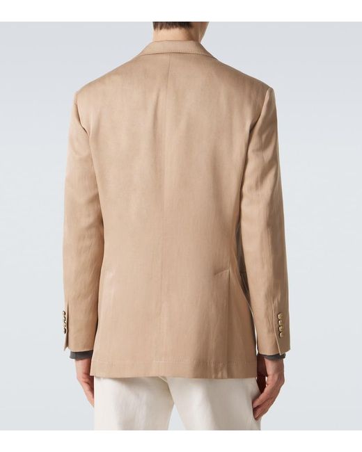 Brunello Cucinelli Natural Silk And Linen Blazer for men
