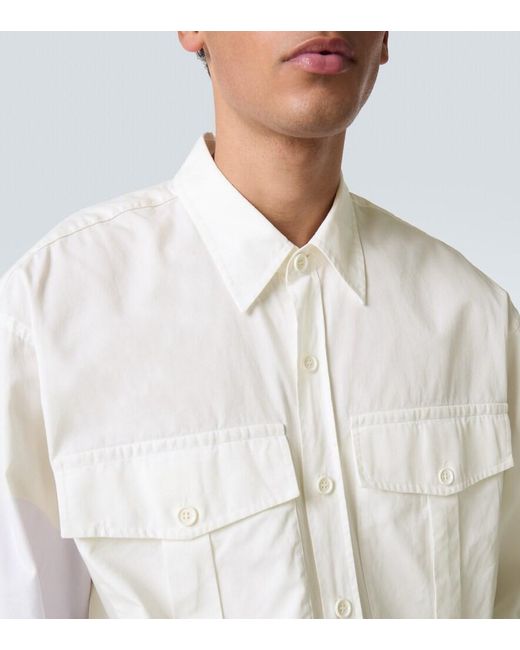 Dries Van Noten White Oversized Cotton Twill Shirt for men