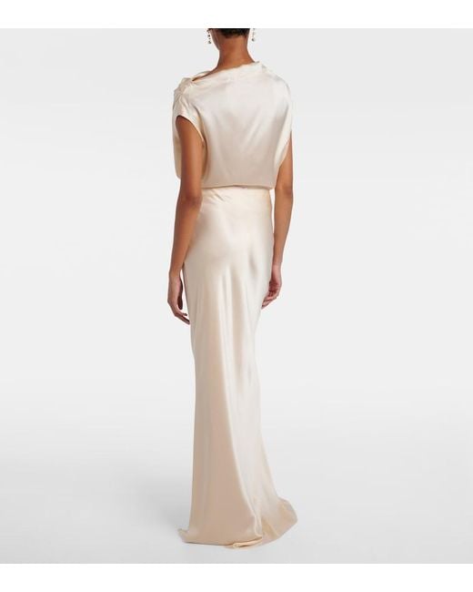 The Sei Natural Silk Satin Maxi Skirt
