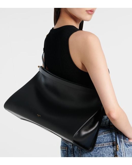 Alaïa Black Schultertasche Le Click Large Aus Leder