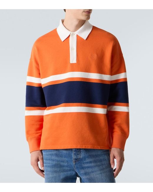 Polo De Algodon A Rayas Loewe de hombre de color Orange
