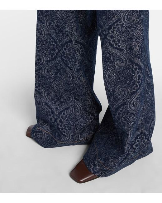 Etro Blue High-Rise Flared Jeans Pegaso