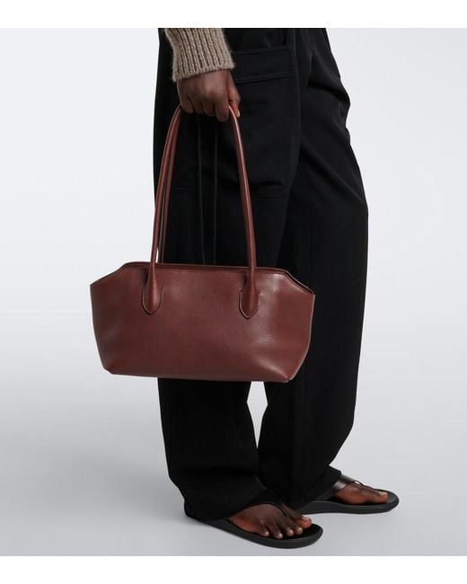 The Row Purple Terrasse Small Leather Shoulder Bag