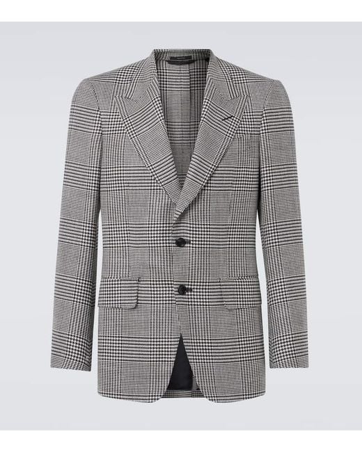 Blazer Shelton A Cuadros Tom Ford de hombre de color Gray