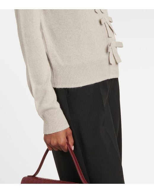 Jardin Des Orangers Natural Bow-Detail Cashmere Cardigan