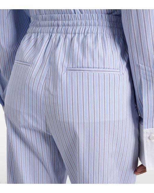 The Attico Blue Striped Cotton Tapered Pants