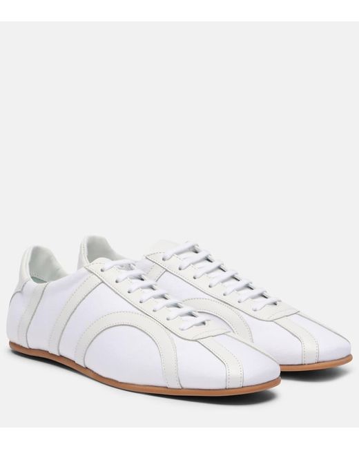 Totême  White Leather-Trimmed Sneakers