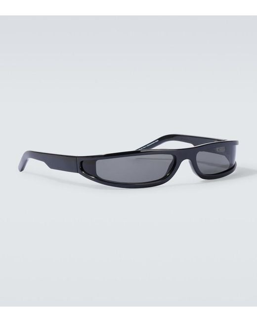Rick Owens Blue Fog Rectangular Sunglasses for men