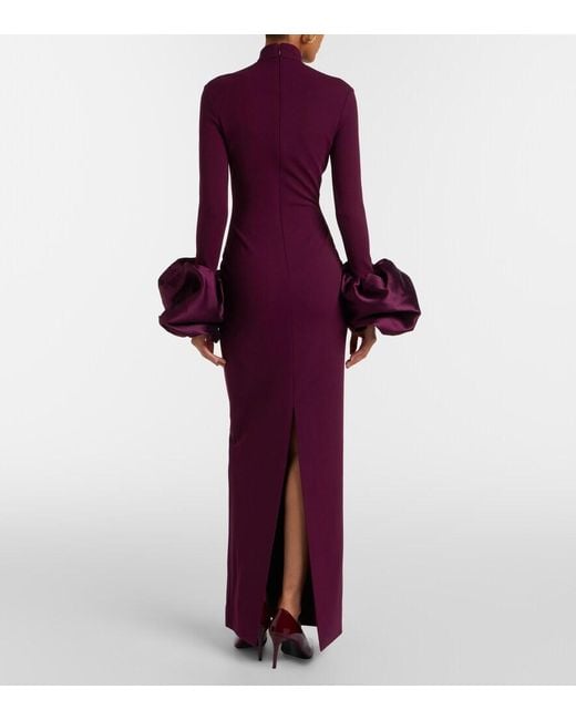 Solace London Purple Viviana Ruffled Gown
