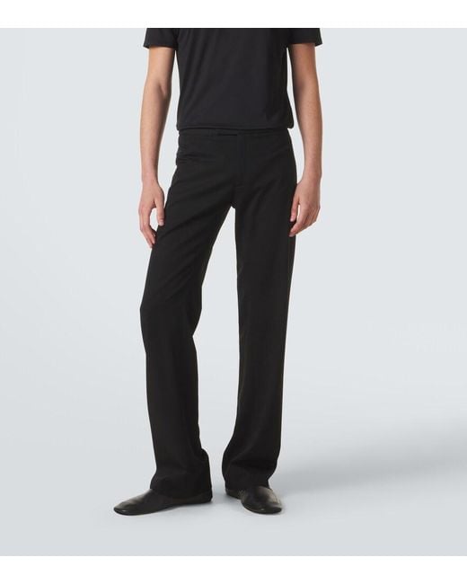 Gucci Black Wool Straight Pants for men