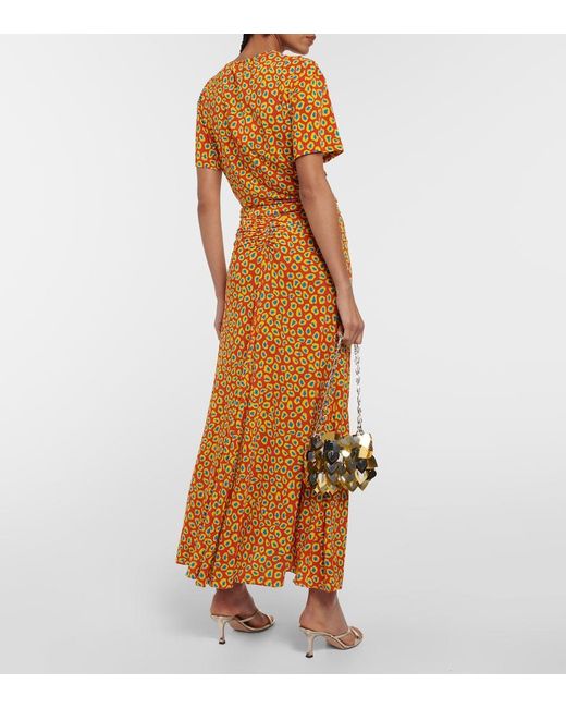 Rabanne Orange Second Skin Leopard-Print Top