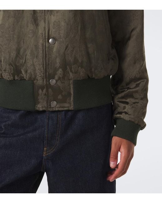 Dries Van Noten Green Jacquard Bomber Jacket for men